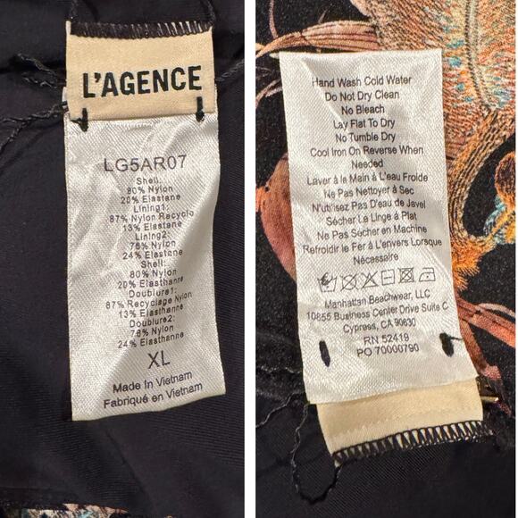 L'AGENCE Karmin Jungle One-Shoulder One-Piece Swimsuit Size XL - Picture 12 of 13